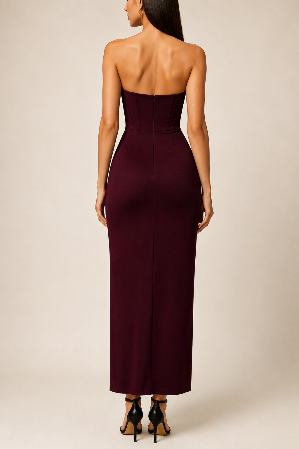 DRAPED CORSET MAXI DRESS