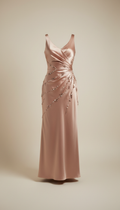Rose Gold Silk Column Gown